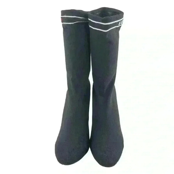 Aldi womens midcalf knit sock boots 8 38.5 black white red v-day valentines - Picture 1 of 12